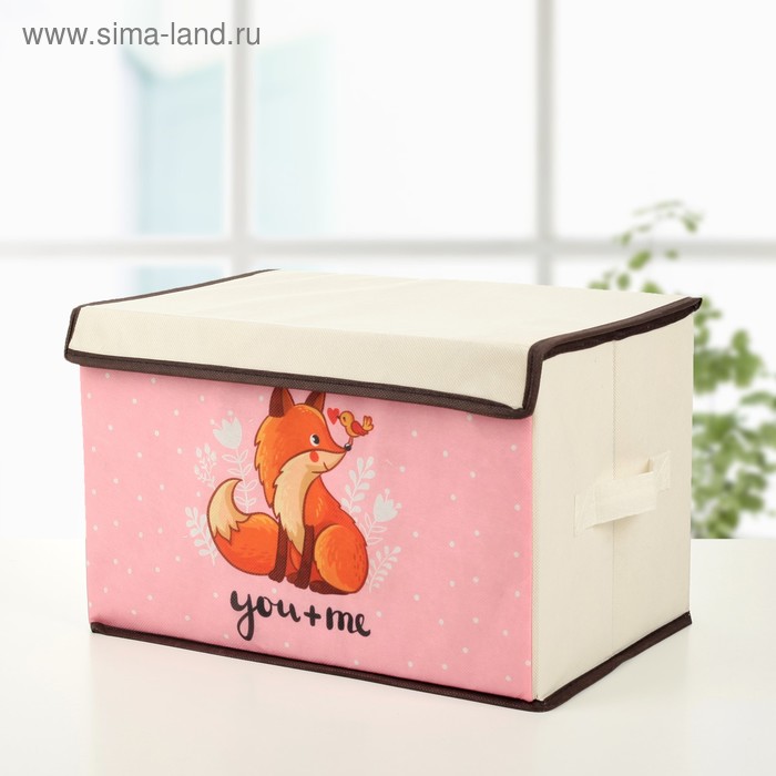 Короб стеллажный для хранения с крышкой «Лисичка», 39×25×25 см - Фото 1