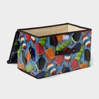 Короб стеллажный для хранения с крышкой «Эскимо», 38.5×25×24.5 см, синий - Фото 3