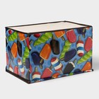 Короб стеллажный для хранения с крышкой «Эскимо», 38.5×25×24.5 см, синий - Фото 5