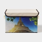 Короб стеллажный для хранения с крышкой «Эйфелева башня», 38×25×24 см - Фото 2