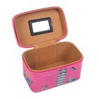Шкатулка кожзам с зеркалом чемодан "Пизанская башня на розовом" 14х21х13 см - Фото 2