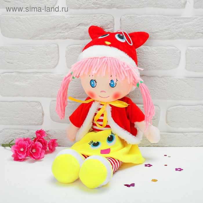 Мягкая кукла «Девчонка в накидке», с цветным бантиком, 45 см, цвета МИКС - Фото 1