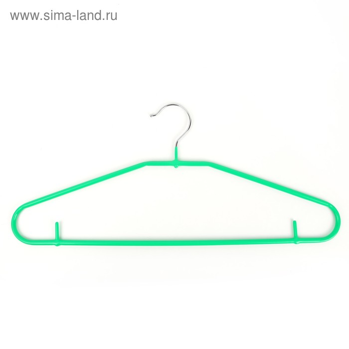 Плечики для одежды Доляна, размер 44-46, антискользящее покрытие, цвет зелёный - Фото 1