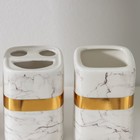 Набор аксессуаров для ванной комнаты «Кохалонг», 4 предмета (мыльница, дозатор для мыла, 2 стакана), цвет белый - фото 8384924