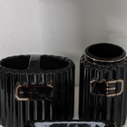 Набор аксессуаров для ванной комнаты «Классика», 4 предмета (дозатор 350 мл, мыльница, 2 стакана), цвет чёрный - Фото 3