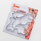 Набор форм для вырезания печенья «Заяц, слон, жираф, морковь», 4 шт, 6×7×2 см, цвет хромированный - Фото 4