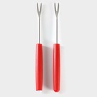 Набор для фондю «Лакомка», 300 мл, 2 шпажки, керамика, красный - Фото 3