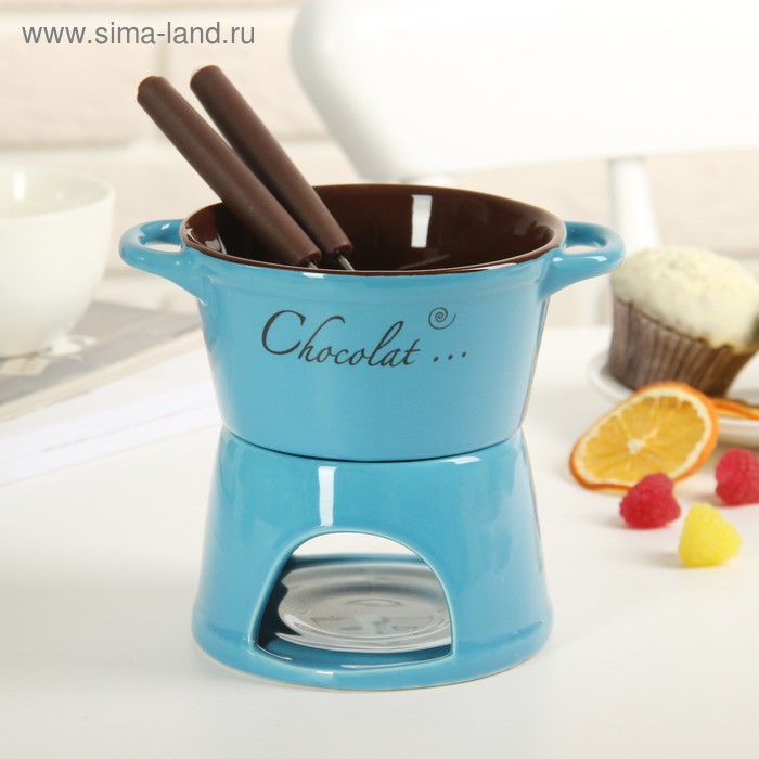 Набор для фондю "Лакомка", 2 шпажки 15 см, цвет синий - Фото 1
