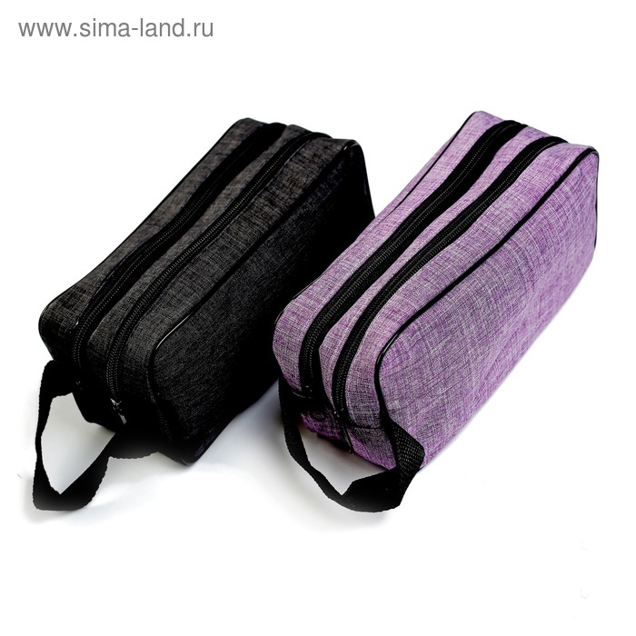 Пенал школьный 2 отделения "Джинс" на молнии, МИКС - Фото 1