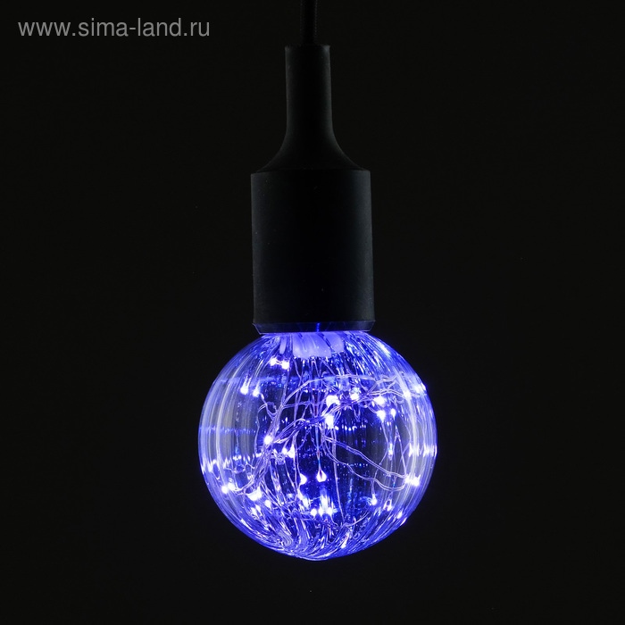 Лампа светодиодная декоративная "Шар", G80, 3 Вт, E27, 105х80 мм, фиолетовый - Фото 1