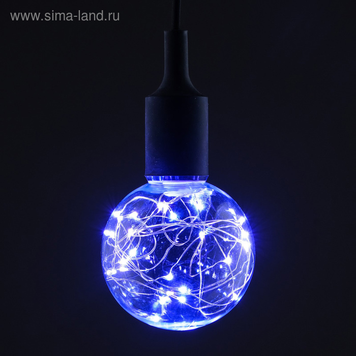 Лампа светодиодная декоративная "Шар", G105, 3 Вт, E27, 125х105 мм, фиолетовый - Фото 1