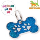 Адресник под гравировку «Косточка с лапками», 3×1.5 см, фасовка по 6 шт., микс цветов - Фото 2