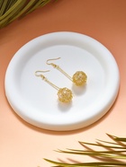 Серьги висячие «Шар плетёный», белые в золоте, 6.5 см - Фото 5