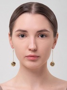 Серьги висячие «Шар плетёный», цвет чёрный в золоте, 6.5 см - Фото 7
