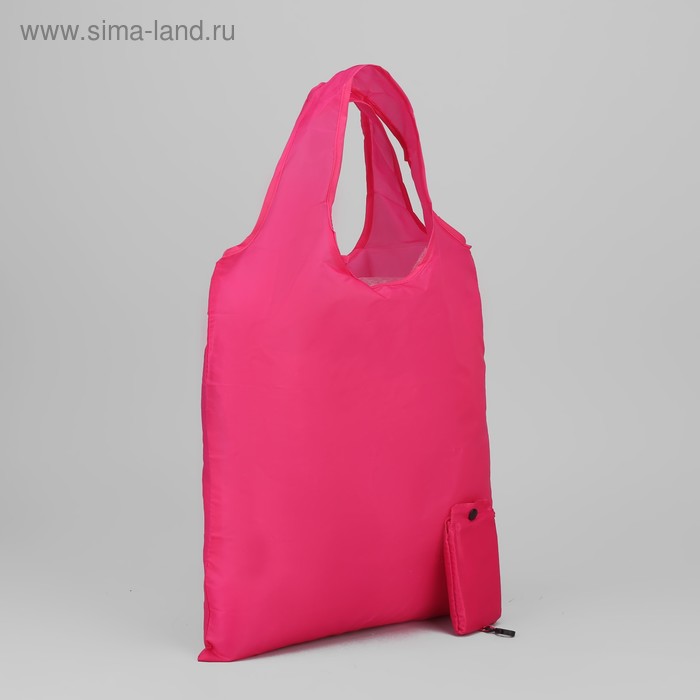 Сумка хозяйственная складная, отдел без молнии, цвет малиновый - Фото 1