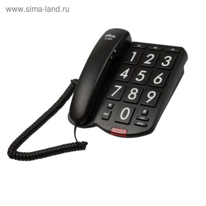 Телефон Ritmix RT-520, черный - Фото 1