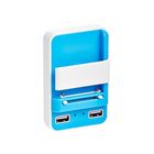 Зарядное устройство  Partner (028518) "Лягушка" +2 USB 1000 mA, синее - Фото 1