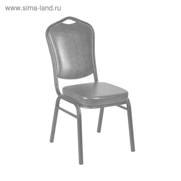 Банкетный стул 25 мм, каркас серебро, обивка кожзам серый - Фото 1