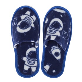Тапочки детские флисовые, размер 36-38, синие  (артикул 3512616)  большой выбор товаров оптом и в розницу по низким ценам с доставкой