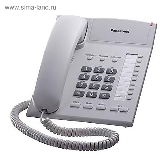 Телефон проводной Panasonic KX-TS2382RUW, белый - Фото 1