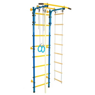 Детский спортивный комплекс «Юный АТЛЕТ Пристенный», 600 × 900 × 2200 мм, цвет синий