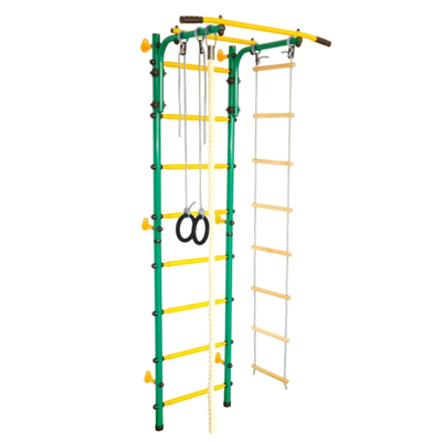 Детский спортивный комплекс «Юный АТЛЕТ Пристенный», 600 × 900 × 2200 мм, цвет зелёный