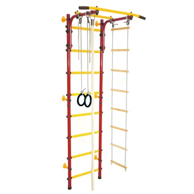 Детский спортивный комплекс «Юный АТЛЕТ Пристенный», 600 × 900 × 2200 мм, цвет красный