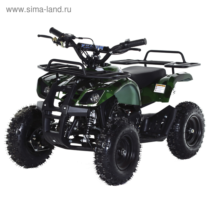 Квадроцикл детский бензиновый MOTAX ATV Х-16 Мини-Гризли с электростартером, зеленый камуфляж   2532