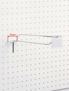 Крючок одинарный с ценникодержателем для металлической перфорированной панели, d=5 мм, L=15 см, шаг 25 мм, цвет хром - Фото 3