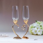 Набор свадебных бокалов "Сердце", 29 см, золото - Фото 2