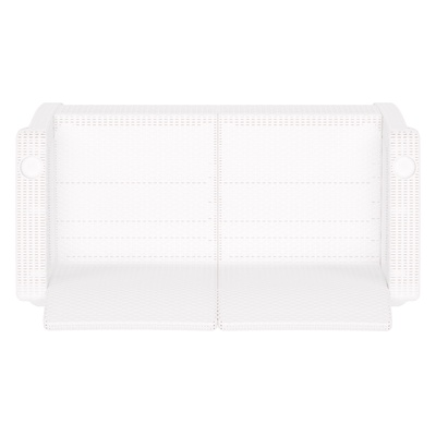 Диван «Ротанг» двухместный, 127×70×79 см, белый, с подстаканниками