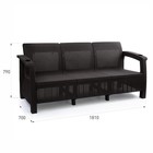 Диван «Ротанг» трёхместный, 188×70×79 см, мокко, с подстаканниками - Фото 8