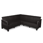 Диван «Ротанг» угловой, 200×200×79 см, мокко, с подстаканниками - Фото 3