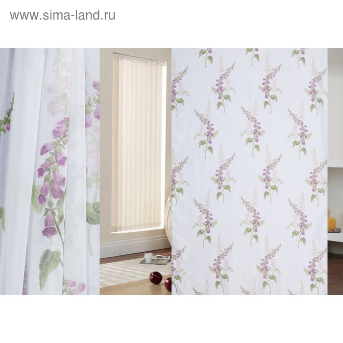 Ткань тюлевая Lamella в рулоне, ширина 280 см, вуаль, печать - Фото 1