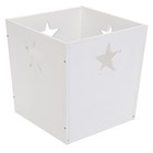 Деревянный ящик для игрушек, 34 х 34 х 30 см,  белый со звёздочкой - Фото 4