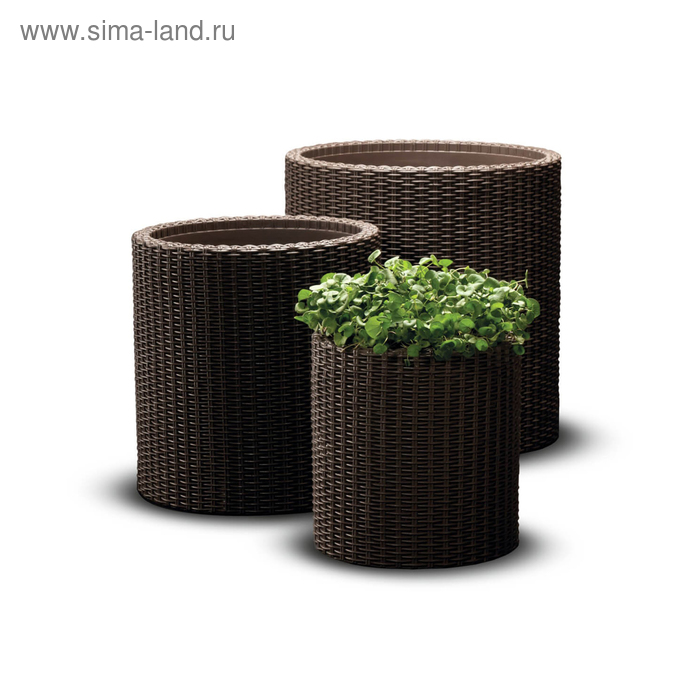 Комплект кашпо CYLINDER PLANTERS S+M+L, 3 предмета: 7 л, 18 л, 39 л - Фото 1