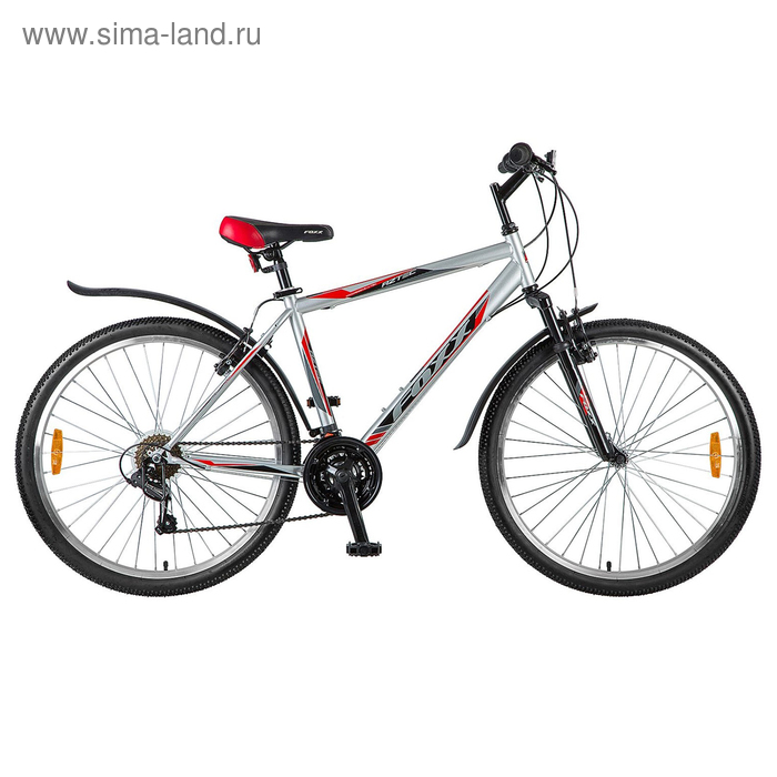 Велосипед 26" Foxx Aztec, 2018, цвет серый/красный, размер 18"