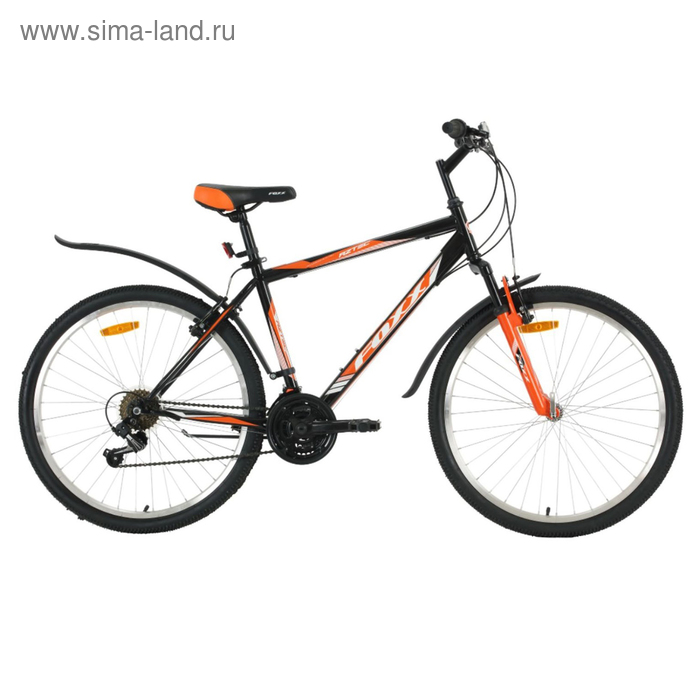 Велосипед 26" Foxx Aztec, 2018, цвет чёрный/оранжевый, размер 18"