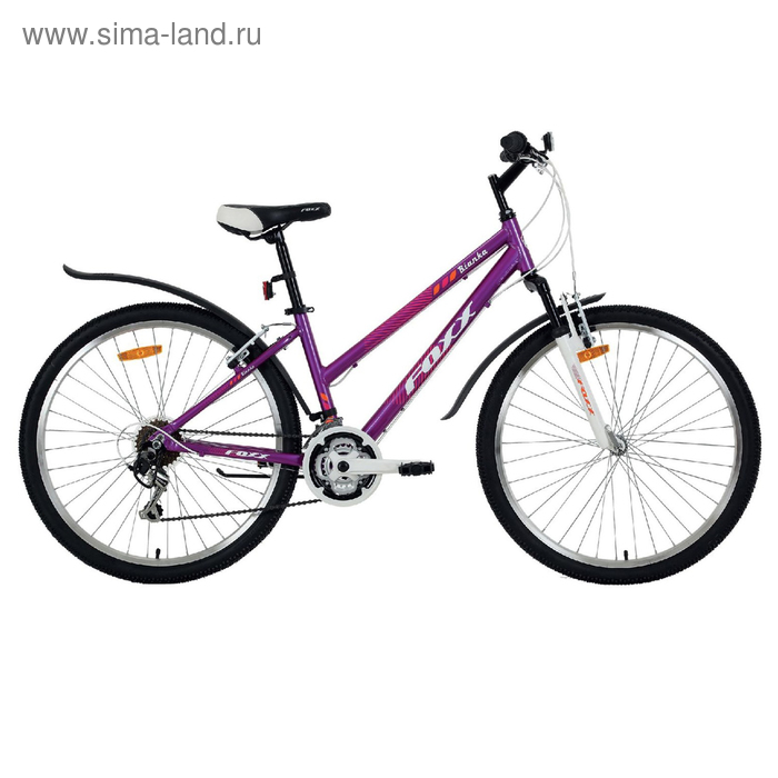 Велосипед 26" Foxx Bianka, 2018, цвет фиолетовый/оранжевый, размер 17"