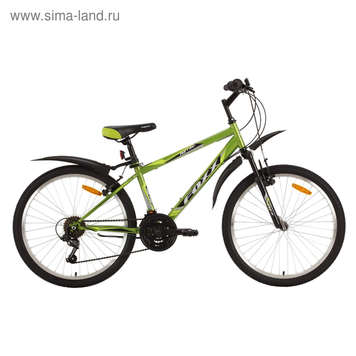 Велосипед 24" Foxx Aztec, 2018, цвет зелёный/чёрный, размер 14"
