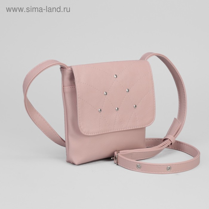 Сумка женская, отдел на молнии, наружный карман, длинный ремень, цвет розовый - Фото 1