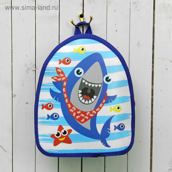 Рюкзак детский "Акула", цвет синий - Фото 1