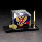 Органайзер-подставка настольный «Флаг с гербом», скос, змеевик - Фото 4