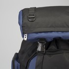 Рюкзак туристический, отдел на шнурке, 5 наружных карманов, цвет чёрный/синий - Фото 4