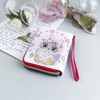 Кошелёк, 2 отдела, для карт, для монет, с ручкой, цвет розовый - Фото 2