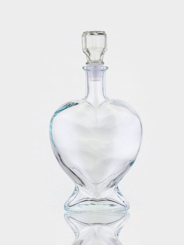 Ваза-бутылка декоративная «Сердце», для песочной церемонии, 12.5×6.5×19 см, 500 мл - Фото 1