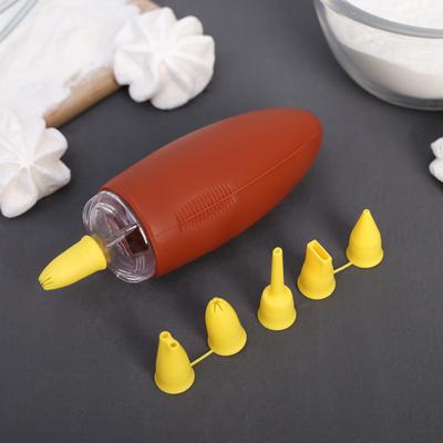 Ёмкость для крема Доляна, 12,5×4,5 см, 6 насадок (4×1,3 см)