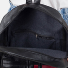 Рюкзак молодёжный, 2 отдела на молниях, цвет чёрный - Фото 6