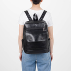 Рюкзак молодёжный, отдел на молнии, 4 наружных кармана, цвет чёрный - Фото 3