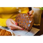 Кошелёк женский, 2 отдела на молнии, цвет коричневый - Фото 4